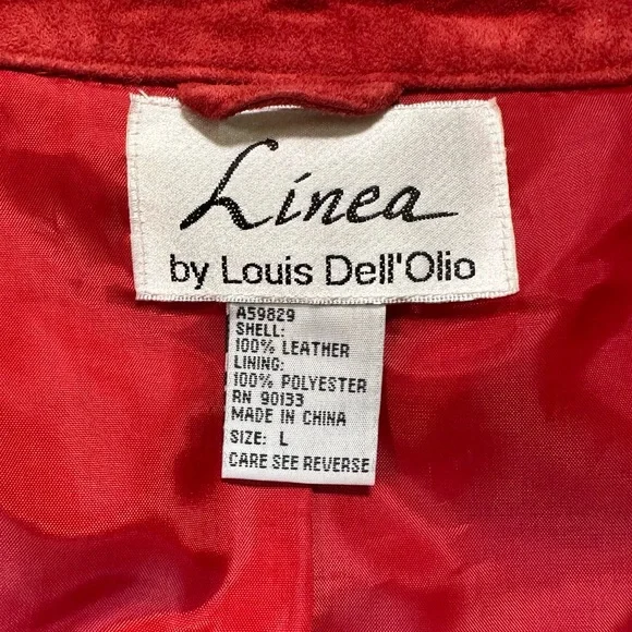 Women’s Vintage Red & Black Suede Leather 90s Style Button Down Shirt Jacket‎ - Picture 11 of 11